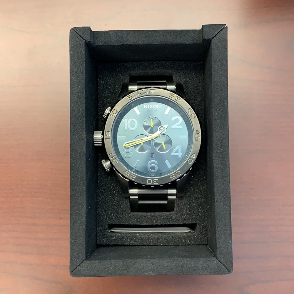 NIXON 51-30 Chronograph Silver and Black/Gunmetal Watch